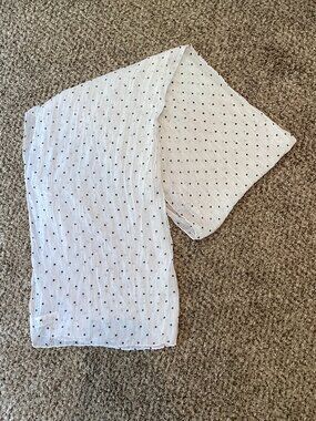 H&M Divided wide sheer black and white polka dot scarf/wrap